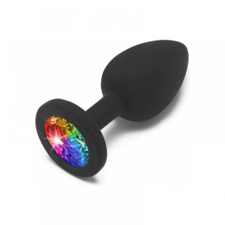 Пробка з райдужним каменем силікон чорний Toy Joy Rainbow Booty Jewel Small - Інтернет-магазин спільних покупок ToGether