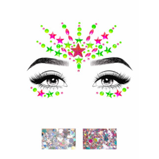 Наклейка із коштовностями Leg AvenueVibe Neon Face jewels sticker O/S - Інтернет-магазин спільних покупок ToGether