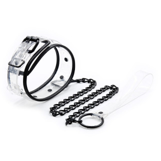 Ошейник с поводком DS Fetish Collar with leash transparent - Інтернет-магазин спільних покупок ToGether