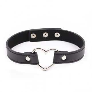 Нашийник DS Fetish Collar with heart black - Інтернет-магазин спільних покупок ToGether