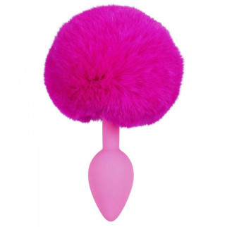 Анальна пробка із помпоном Pink Colorful Joy Bunny Tail Plug, силікон - Інтернет-магазин спільних покупок ToGether