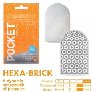 Міні мастурбатор нереалістичний Tenga Pocket Hexa-Brick, з рельєфом, білий - Інтернет-магазин спільних покупок ToGether