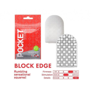 Міні мастурбатор нереалістичний Tenga Pocket Block Edge, з рельєфом, білий - Інтернет-магазин спільних покупок ToGether