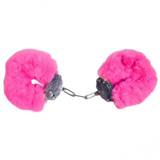 Наручники DS Fetish Plush handcuffs, метал з хутром, малинові - Інтернет-магазин спільних покупок ToGether