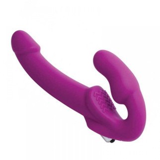 Безремневий страпон з вібрацією , фіолетовий, 15.2 х 3.8 см - Інтернет-магазин спільних покупок ToGether