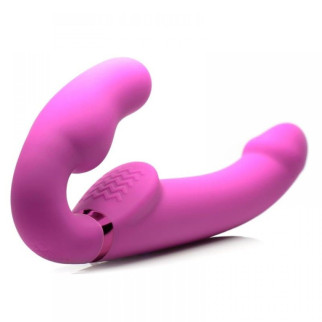 Страпон безременевий з вібрацією та накачуванням Strap U з дистанційним пультом, рожевий, 24.1 х 3.8 см - Інтернет-магазин спільних покупок ToGether