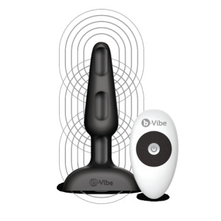 Анальна пробка із 3 моторами B-Vibe - Trio Remote Control Butt, чорна - Інтернет-магазин спільних покупок ToGether