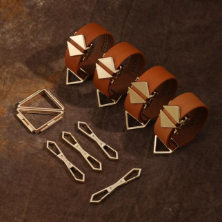 Набір наручники та поножі з хрестовиною Lockink, натуральна шкіра та метал, коричневий - Інтернет-магазин спільних покупок ToGether