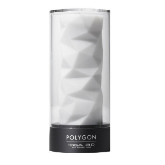 Мастурбатор хай-тек рельєфний Polygon 3D Tenga, білий, 15 х 7 см - Інтернет-магазин спільних покупок ToGether