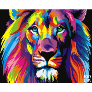 Картина за номерами. Brushme "Райдужний лев" GX8999, 40х50 см - Інтернет-магазин спільних покупок ToGether