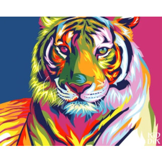 Картина за номерами. Brushme "Тигр поп-арт" GX9203, 40х50 см - Інтернет-магазин спільних покупок ToGether