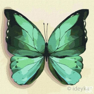 Картина за номерами ідейки "Зелений метелик" 25х25 KHO4208 - Інтернет-магазин спільних покупок ToGether