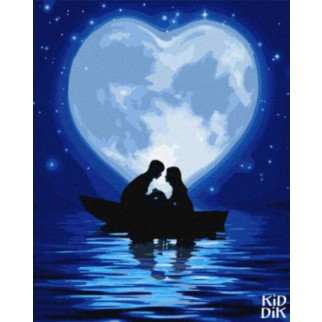 Картина за номерами "Поцілунок під місяцем" Ідейка KHO4844 40х50 см - Інтернет-магазин спільних покупок ToGether