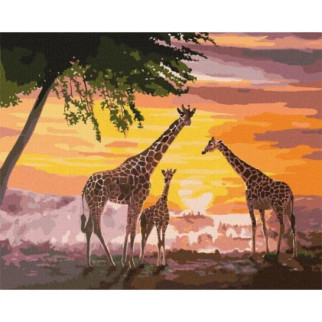 Картина за номерами "Сім'я жирафів" ArtAlekhina Ідейка KHO4353 40х50 см - Інтернет-магазин спільних покупок ToGether
