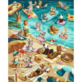 Картина за номерами "Пляжні забави" tanya_bonya KHO6521 40х50 см - Інтернет-магазин спільних покупок ToGether