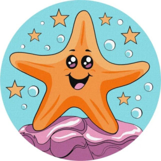 Картина за номерами "Весела морська зірка" KHO-R1052 діаметр 19 см - Інтернет-магазин спільних покупок ToGether