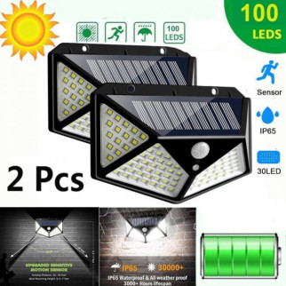Комплект Світильників на сонячній батареї з датчиком руху (Комплект з 2шт) COB-100 LED Black - Інтернет-магазин спільних покупок ToGether