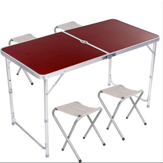 Розкладний стіл для пікніка 55-70 см, з 4 стільцями, отвір для встановлення парасольки - Інтернет-магазин спільних покупок ToGether