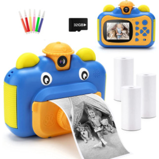 Дитяча камера 12 МП 1080P 1080P з функцією друку Дитячий фотоапарат Синій - Інтернет-магазин спільних покупок ToGether