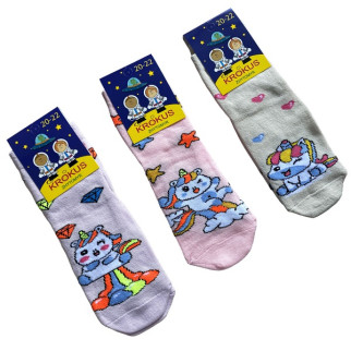 Шкарпетки дитячі, Крокус, високі. "Єдиноріг на хмаринці". Розмір 18-20. (Мікс кольорів) - Інтернет-магазин спільних покупок ToGether