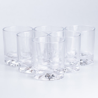 Склянка для води та соку низький скляний прозорий набір 6 шт - Інтернет-магазин спільних покупок ToGether