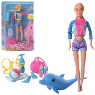 Лялька DEFA 8472 аквалангістка, дельфін, сумка, 2 види, лист, 23,5-34-5,5см. - Інтернет-магазин спільних покупок ToGether