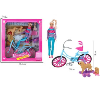 Лялька 60747AJ шарнірна, велосипед, собачка 2 шт., кор., 33-31-7 см. - Інтернет-магазин спільних покупок ToGether