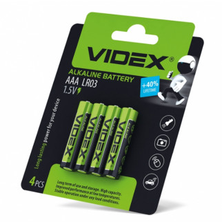 Батарейка калюжна ААА/LR03 (бл-4шт) Videx - Інтернет-магазин спільних покупок ToGether