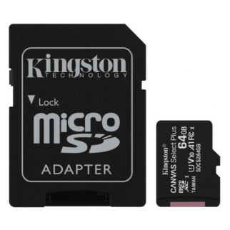Карта пам'яті microSDXC 64Гб Class 10 (UHS-1) 100Мб/с Kingston  Canvas Select Plus + adapter SD - Інтернет-магазин спільних покупок ToGether