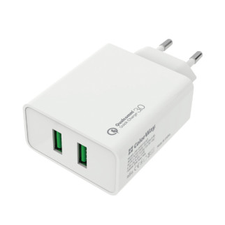 Зарядний пристрій мережевий 2USB 3,0A QC 36W білий ColorWay CW-CHS017Q-WT - Інтернет-магазин спільних покупок ToGether