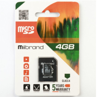 Карта пам'яті microSDHC 4Гб Сlass 4 Mibrand - Інтернет-магазин спільних покупок ToGether