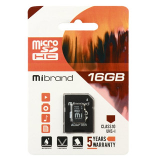 Картка пам'яті microSDHC 16 Гб Class 10 (UHS-1) Mibrand + Adapter SD - Інтернет-магазин спільних покупок ToGether