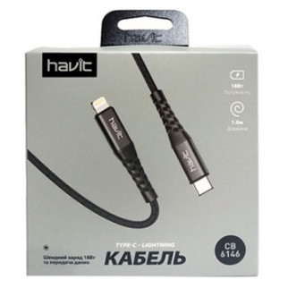 Кабель USB PD Lightning/Type-C Havit HV-CB6146 1м чорний - Інтернет-магазин спільних покупок ToGether