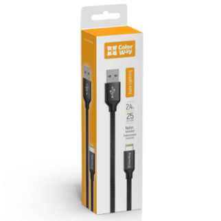 Кабель USB Lightning ColorWay CW-CBUL048-BK 2,4A 0,25м чорний - Інтернет-магазин спільних покупок ToGether