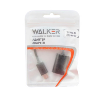 Перехідник WALKER OTG USB/Type-C чорний - Інтернет-магазин спільних покупок ToGether