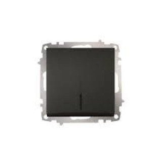 ZENA чорний металік Вимикач внутрішній прохідний 1кл з підсвічуванням модуль + кришка Ел-Би - Інтернет-магазин спільних покупок ToGether