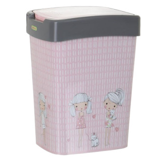 Відро для сміття 18л пластик сірий/рожевий з малюнком Дівчатка Євро Алеана - Інтернет-магазин спільних покупок ToGether