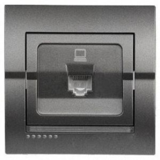 DERIY темно-сірий металік Розетка внутрішня комп'ютерна Лезард - Інтернет-магазин спільних покупок ToGether