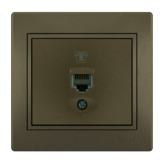 MIRA світло-коричневий перламутр Розетка внутрішня телефонна євро зі вставкою Лезард - Інтернет-магазин спільних покупок ToGether