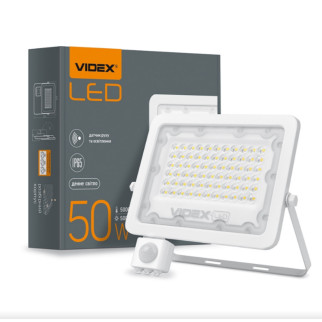LED Прожектор 50W 5000К 220V з датчиком руху та освітлення білий VL-F2e505W-S Videx - Інтернет-магазин спільних покупок ToGether