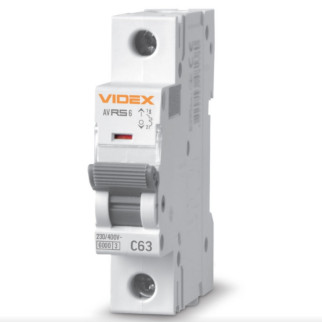 Автоматичний вимикач 1P 63А 6 kA VF-RS6-AV1C63 Resist Videx - Інтернет-магазин спільних покупок ToGether