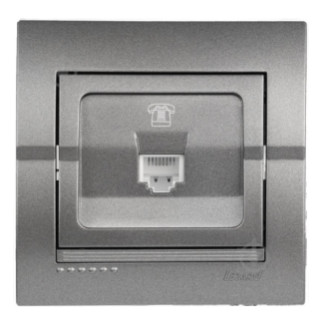 DERIY темно-сірий металік Розетка внутрішня телефонна євро Лезард - Інтернет-магазин спільних покупок ToGether