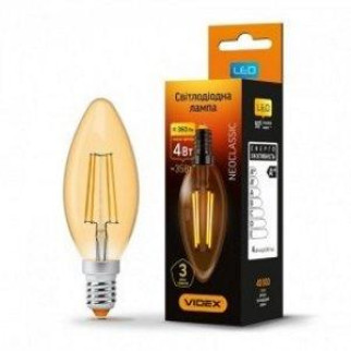 Лампа C37 4W E14 2200К 220V Filament A LED Videx - Інтернет-магазин спільних покупок ToGether