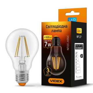 Лампа A60 7W E27 4100К 220V Filament LED Videx - Інтернет-магазин спільних покупок ToGether