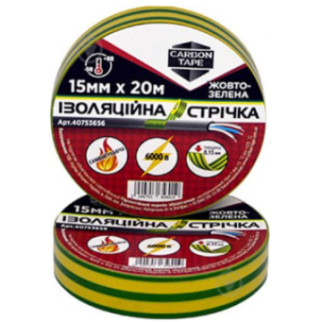 Ізоляційна стрічка карбон 15мм*20м 130мкм жовто/зелена Carbon Tape - Інтернет-магазин спільних покупок ToGether