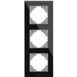 BINERA чорне скло Рамка вертикальна 3-а Videx - Інтернет-магазин спільних покупок ToGether