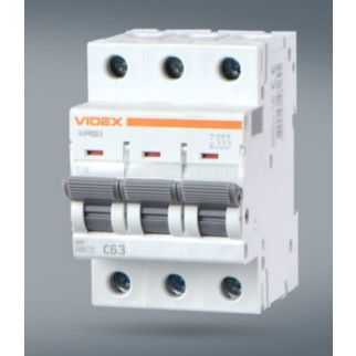 Автоматичний вимикач 3P 63А 6 kA VF-RS6-AV3C63 Resist Videx - Інтернет-магазин спільних покупок ToGether