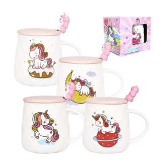 Чашка Baby Unicorn 400мл з кришкою та ложкою 20623 S&T - Інтернет-магазин спільних покупок ToGether