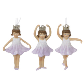 Декоративна фігурка Маленька балерина (3 види) на підвісі 8,5см білий/фіолетовий БОНА ДИ - Інтернет-магазин спільних покупок ToGether