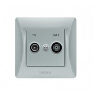 BINERA срібний шовк Розетка внутрішня SAT TV+супутник  кінцева Videx - Інтернет-магазин спільних покупок ToGether